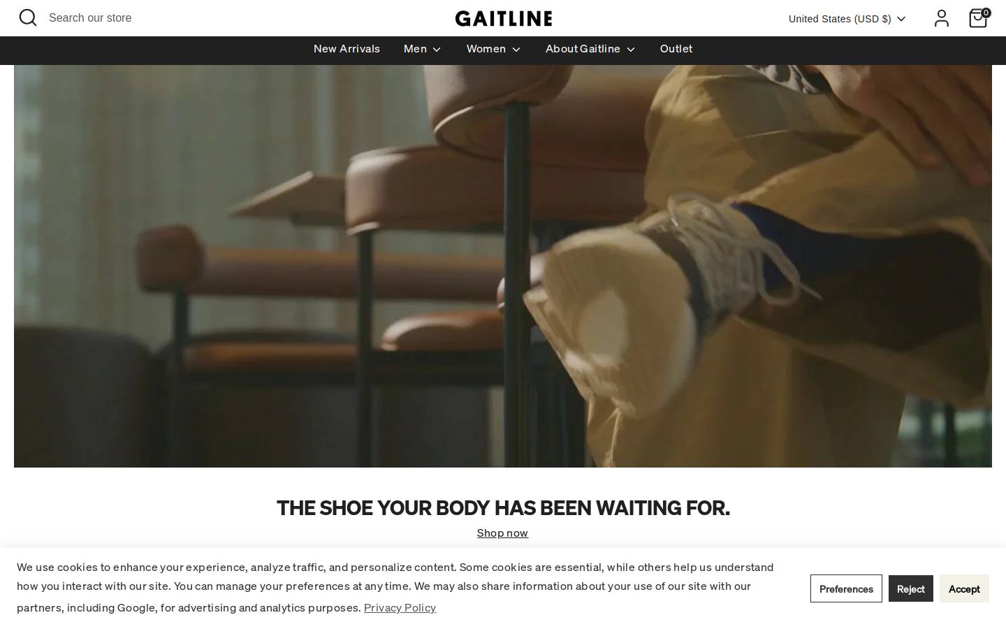 Gaitline homepage screenshot