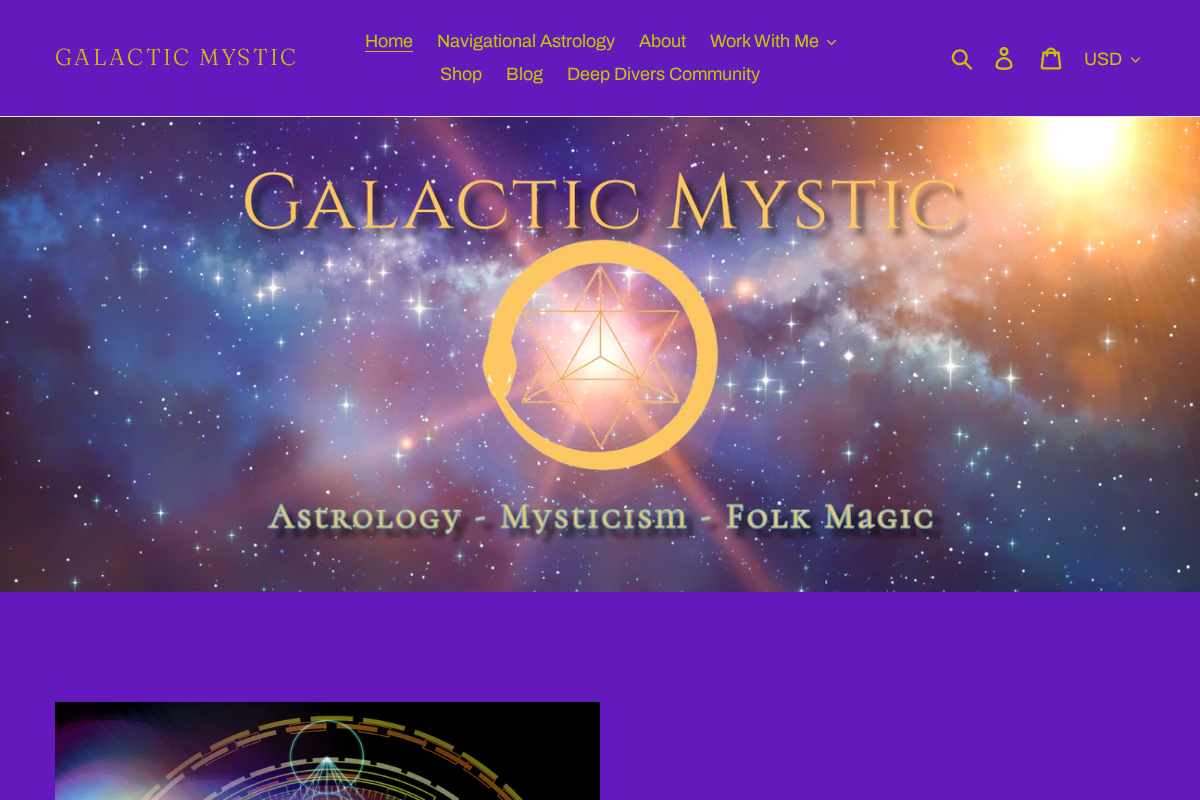 Galactic Mystic homepage screenshot