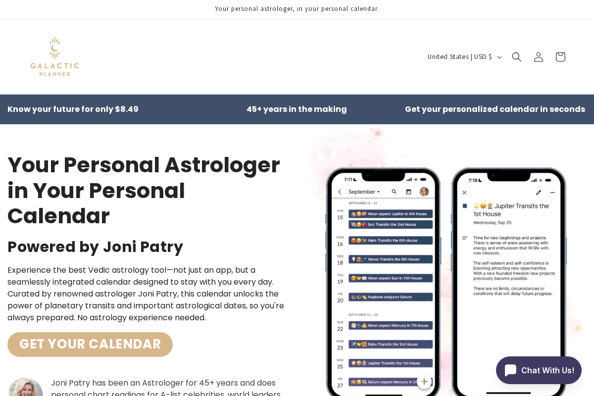 Galactic Planner homepage screenshot
