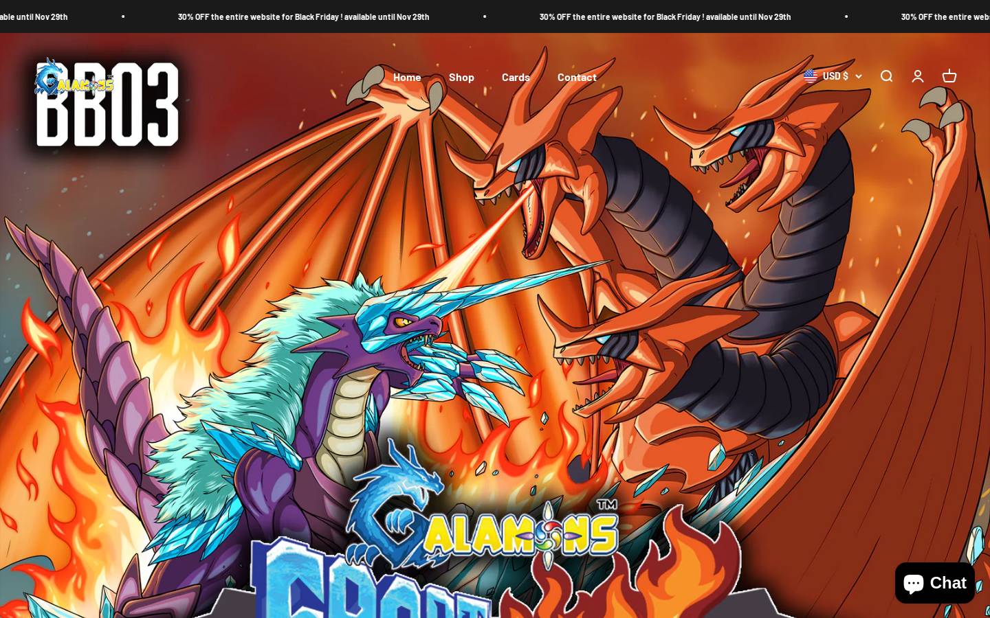 galamons.com homepage screenshot