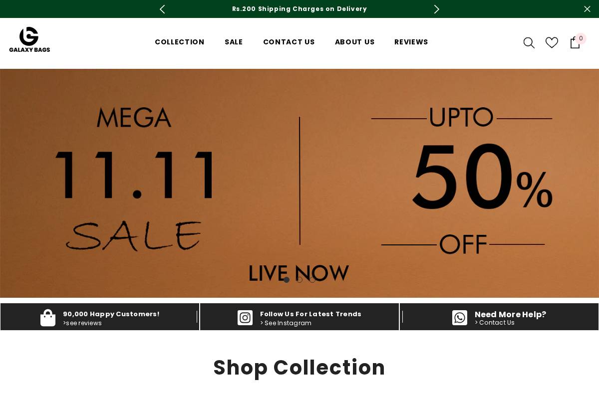 galaxybags.com.pk homepage screenshot
