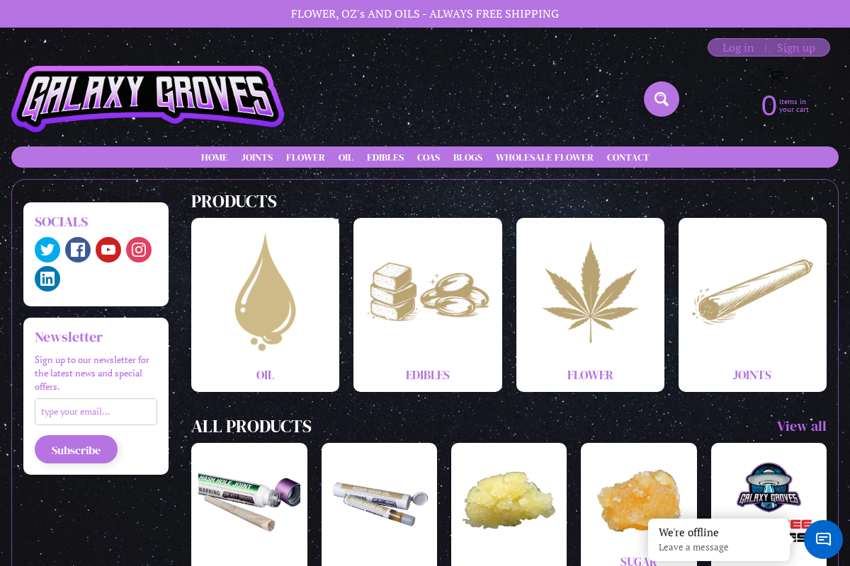 Galaxy Groves homepage screenshot