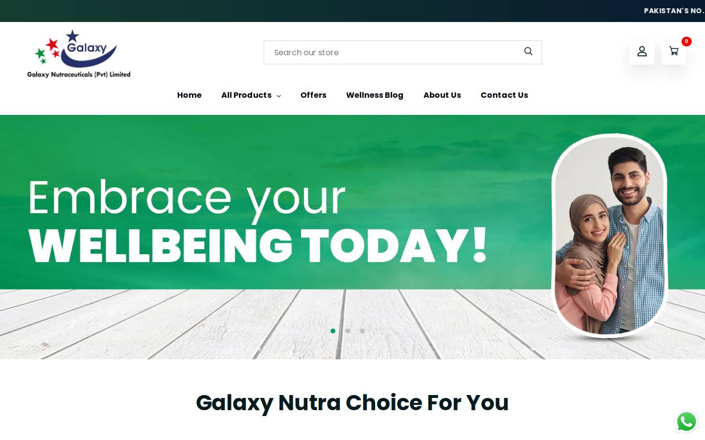 galaxynutraceuticals.com homepage screenshot