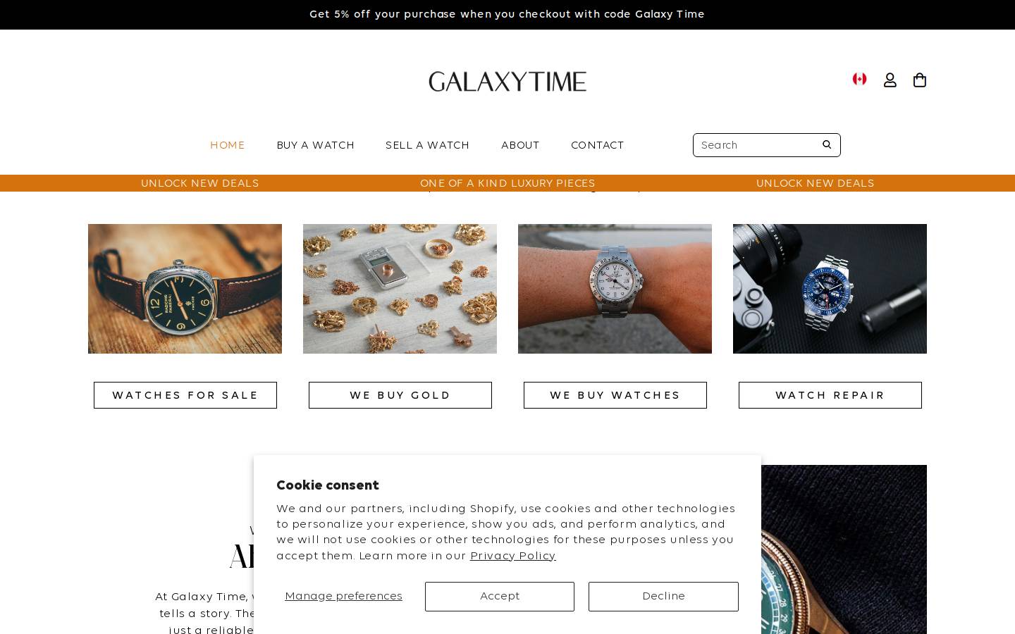 galaxytime.com homepage screenshot