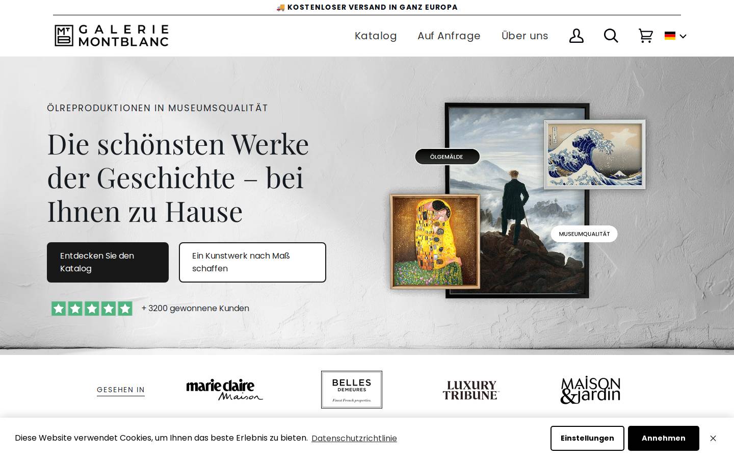 galeriemontblanc.de homepage screenshot