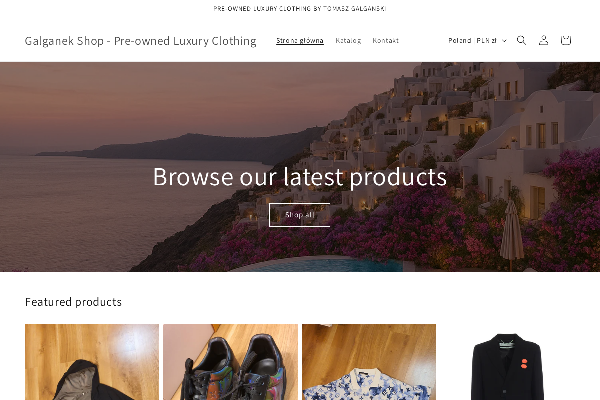 Galganek Shop - Pre-owned Luxury Clothing homepage screenshot