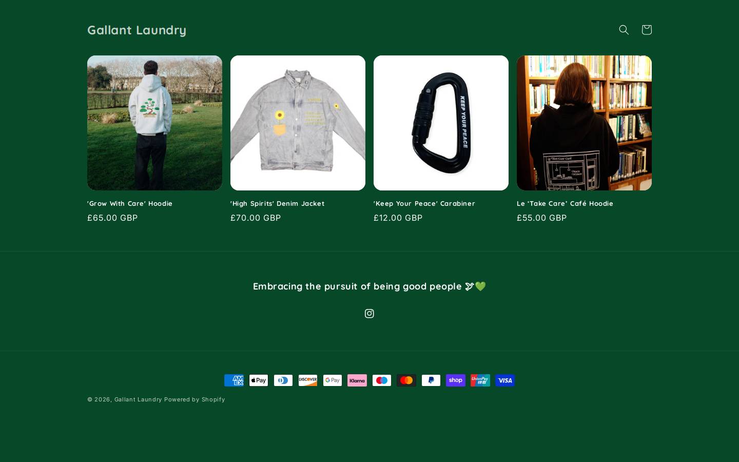 gallantlaundry.com homepage screenshot