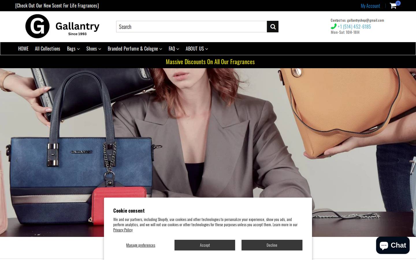 gallantryshop.com homepage screenshot