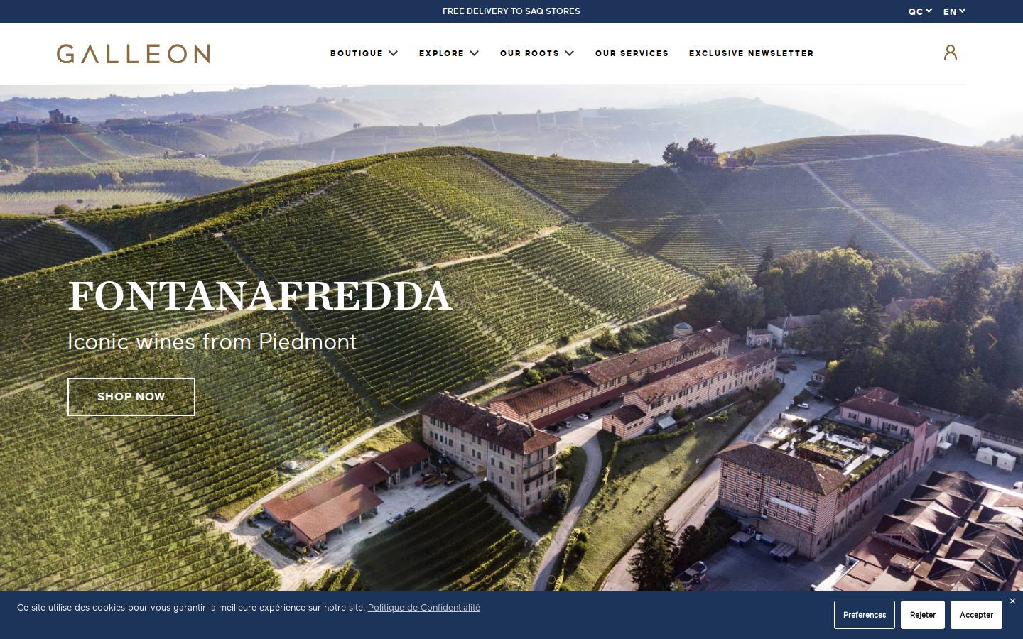 galleon.wine homepage screenshot