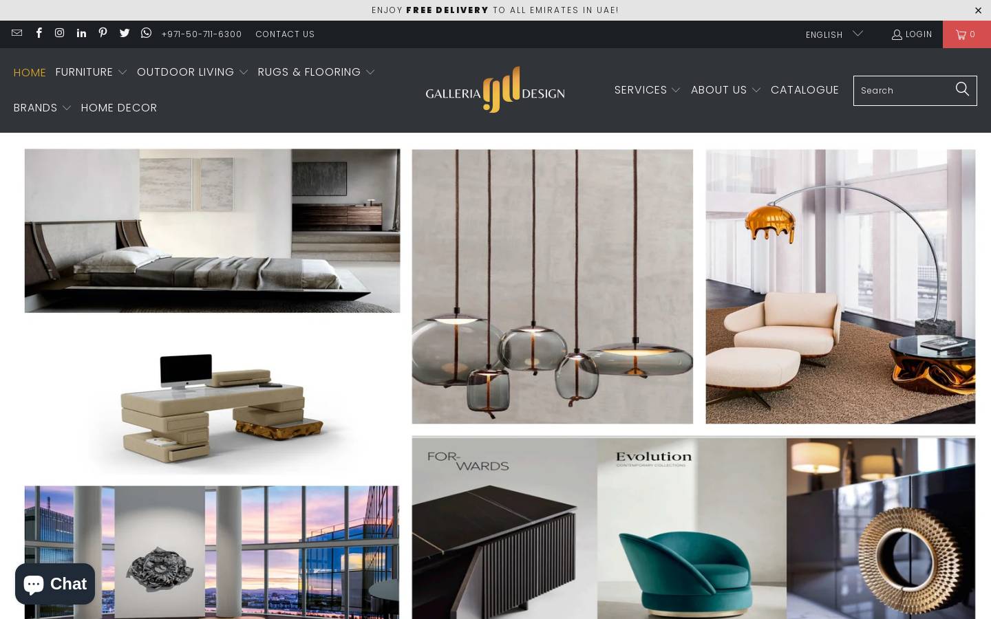 Galleria Design homepage screenshot
