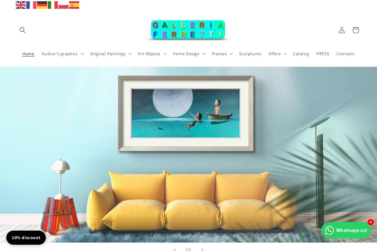 galleriaferretti.it homepage screenshot