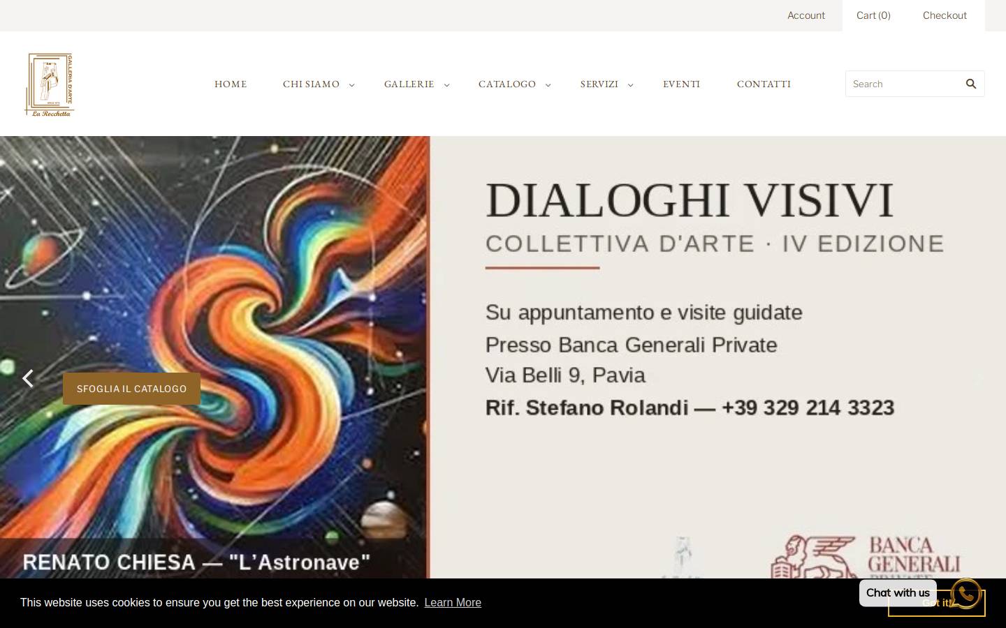 gallerialarocchetta.com homepage screenshot