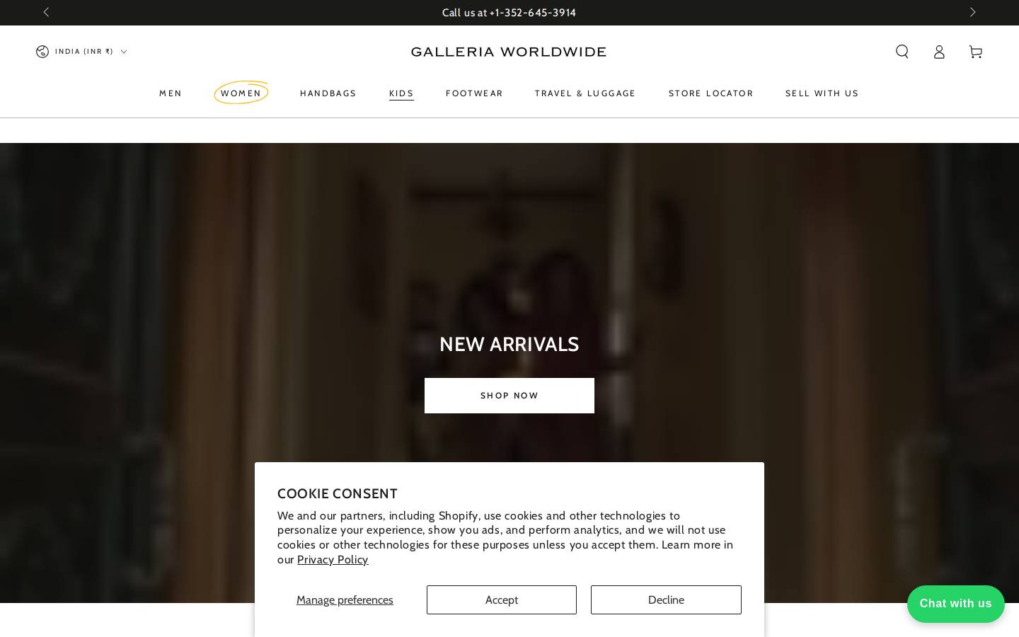 galleriaworldwide.com homepage screenshot