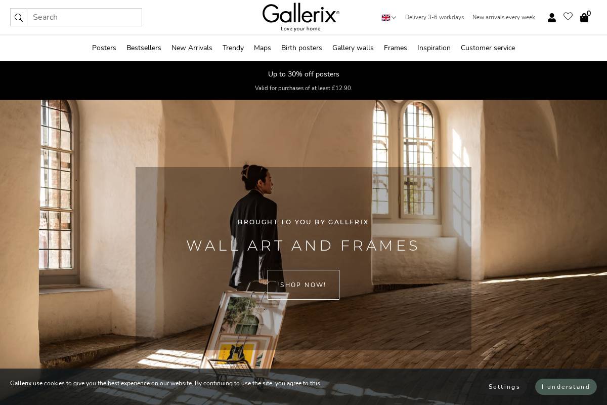 Gallerix homepage screenshot