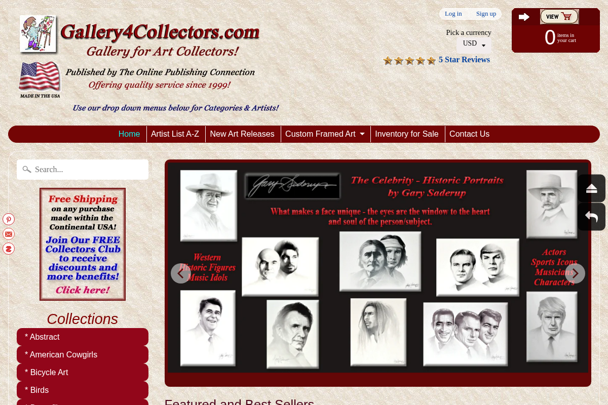 Gallery4Collectors.com homepage screenshot