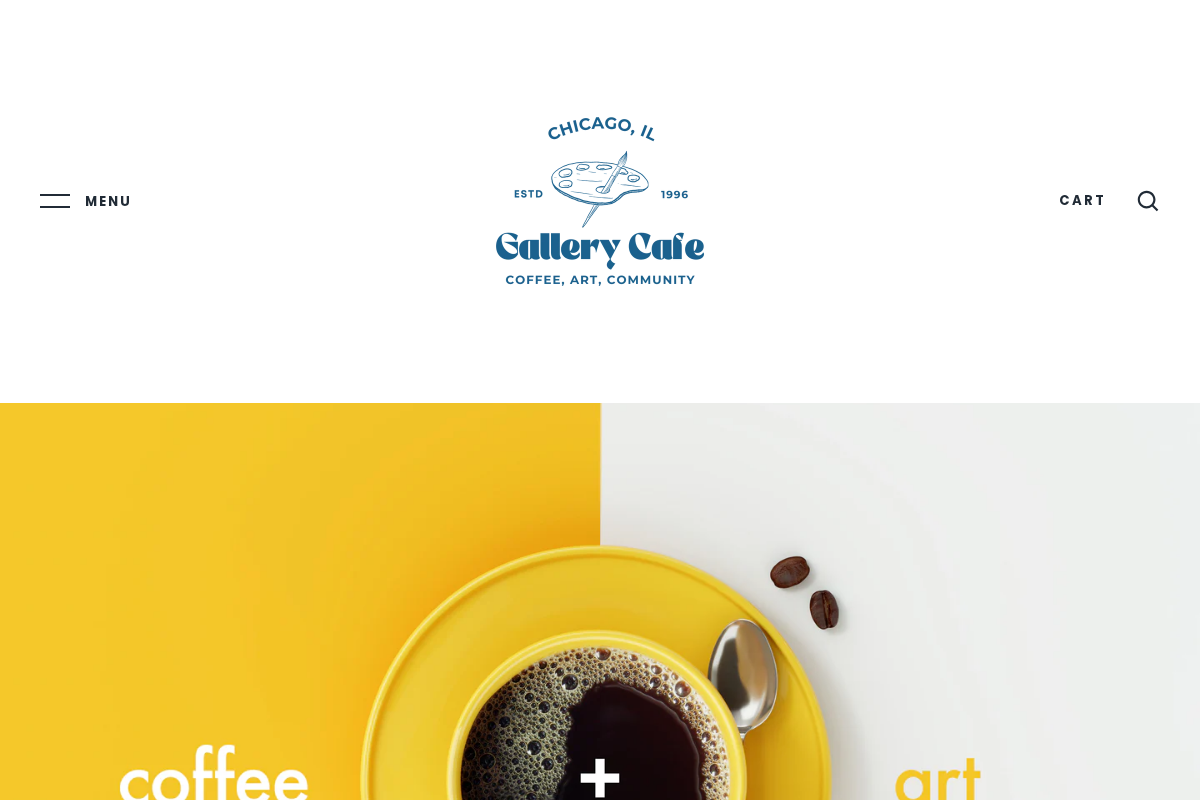 Gallery Cafe homepage screenshot