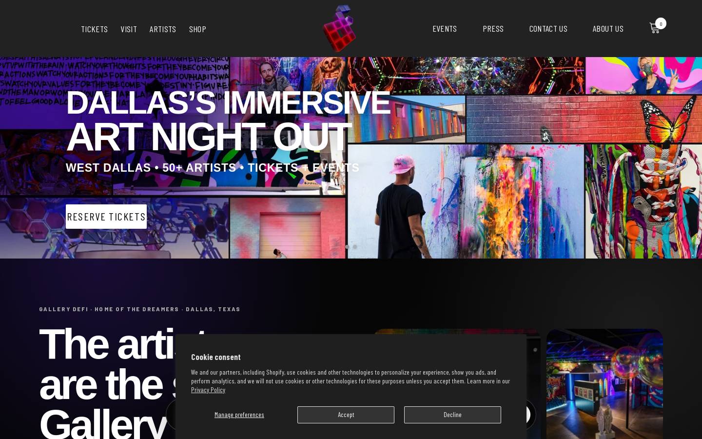 gallerydefi.io homepage screenshot