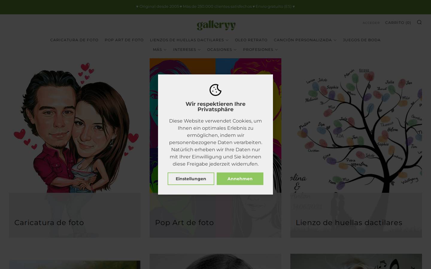 galleryy.es homepage screenshot