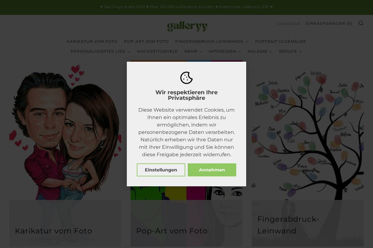 galleryy.net homepage screenshot