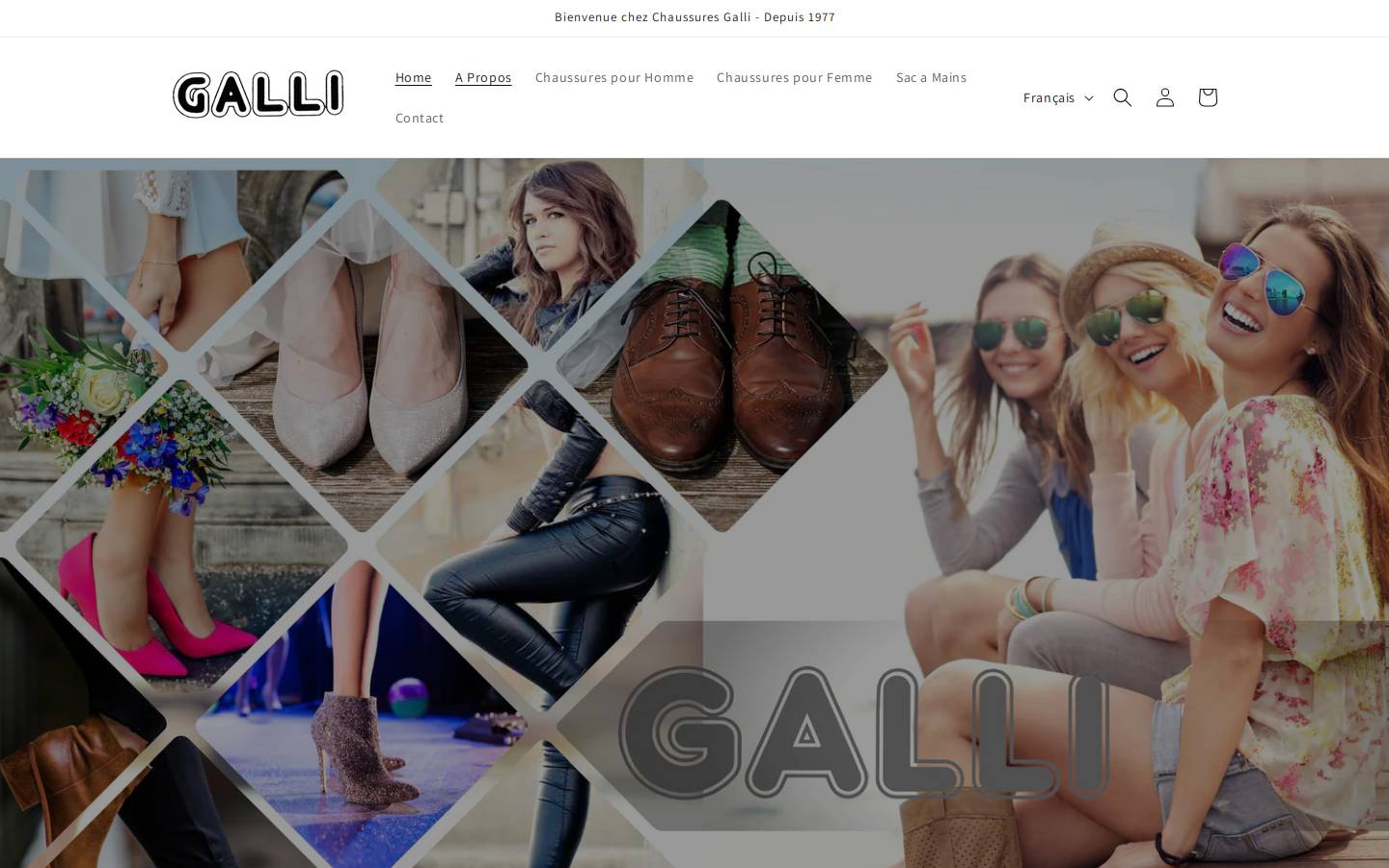 gallishoes.com homepage screenshot