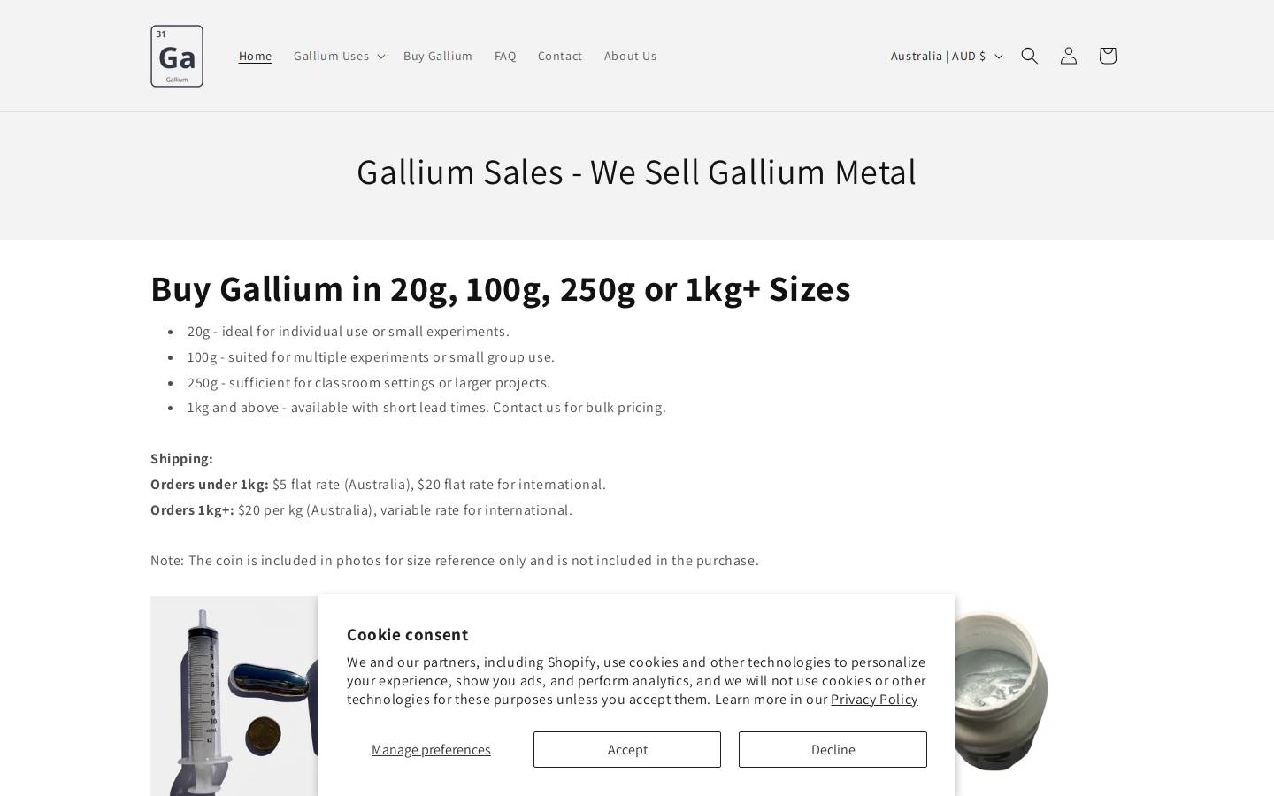 galliumsales.com.au homepage screenshot