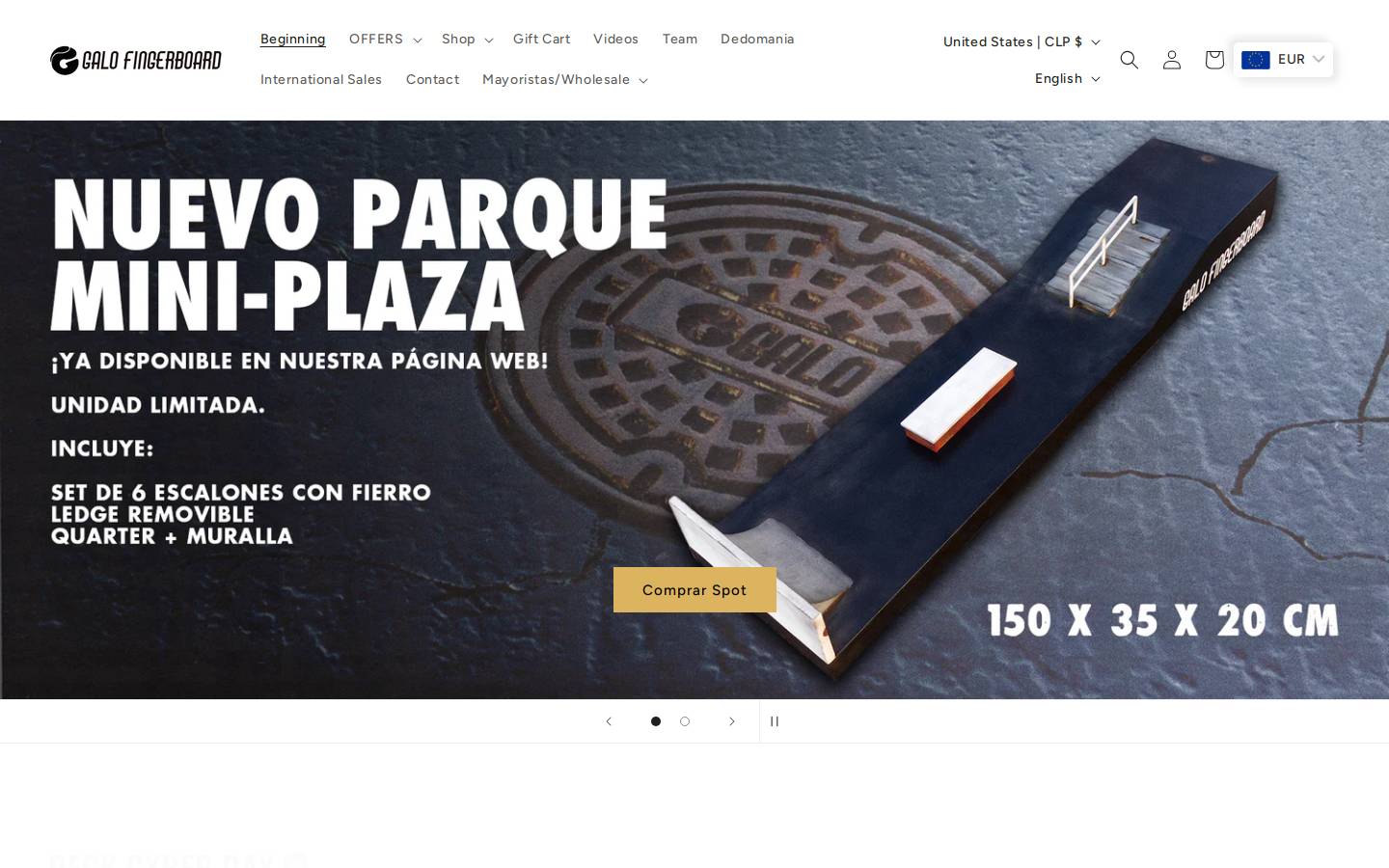 galofingerboard.com homepage screenshot