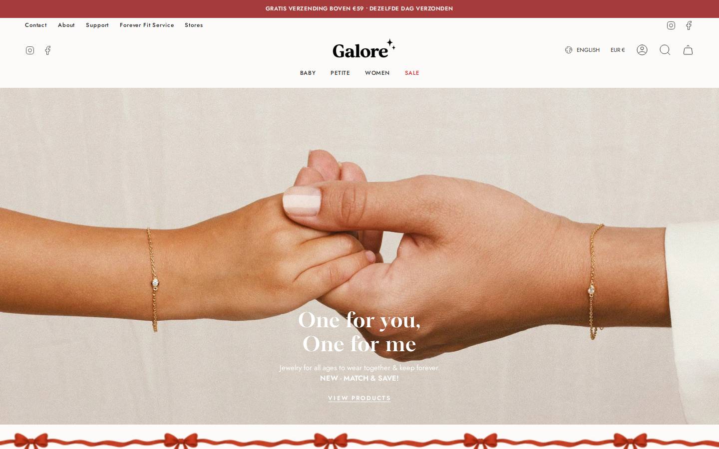 Galore homepage screenshot