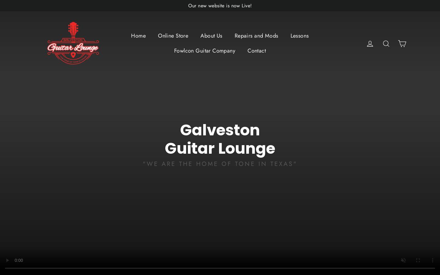 galvestonguitarlounge.com homepage screenshot