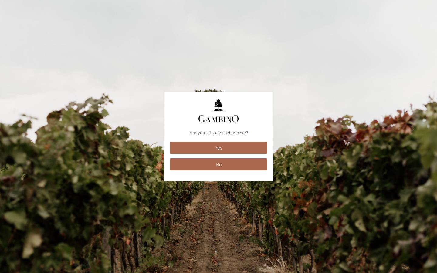gambinowinery.com homepage screenshot