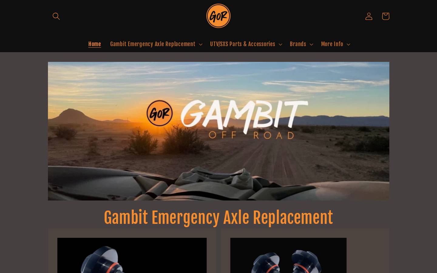gambitoffroad.com homepage screenshot