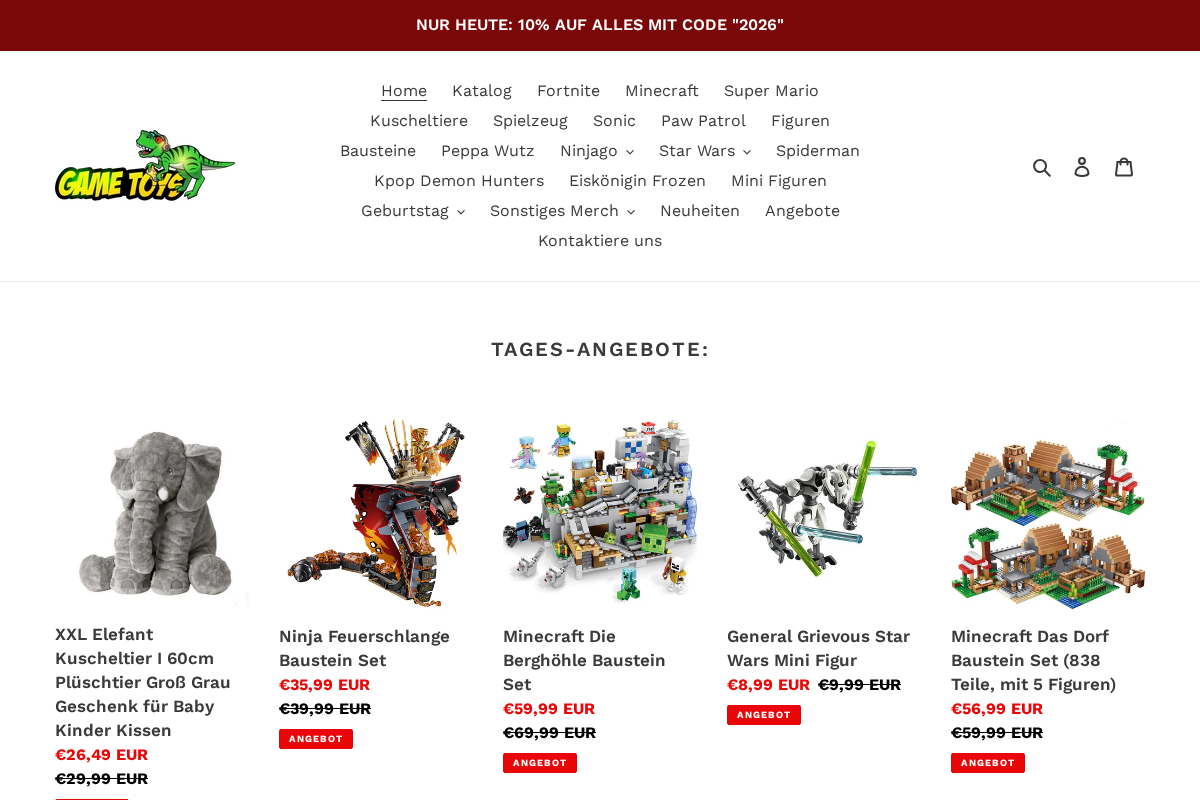 Game homepage screenshot