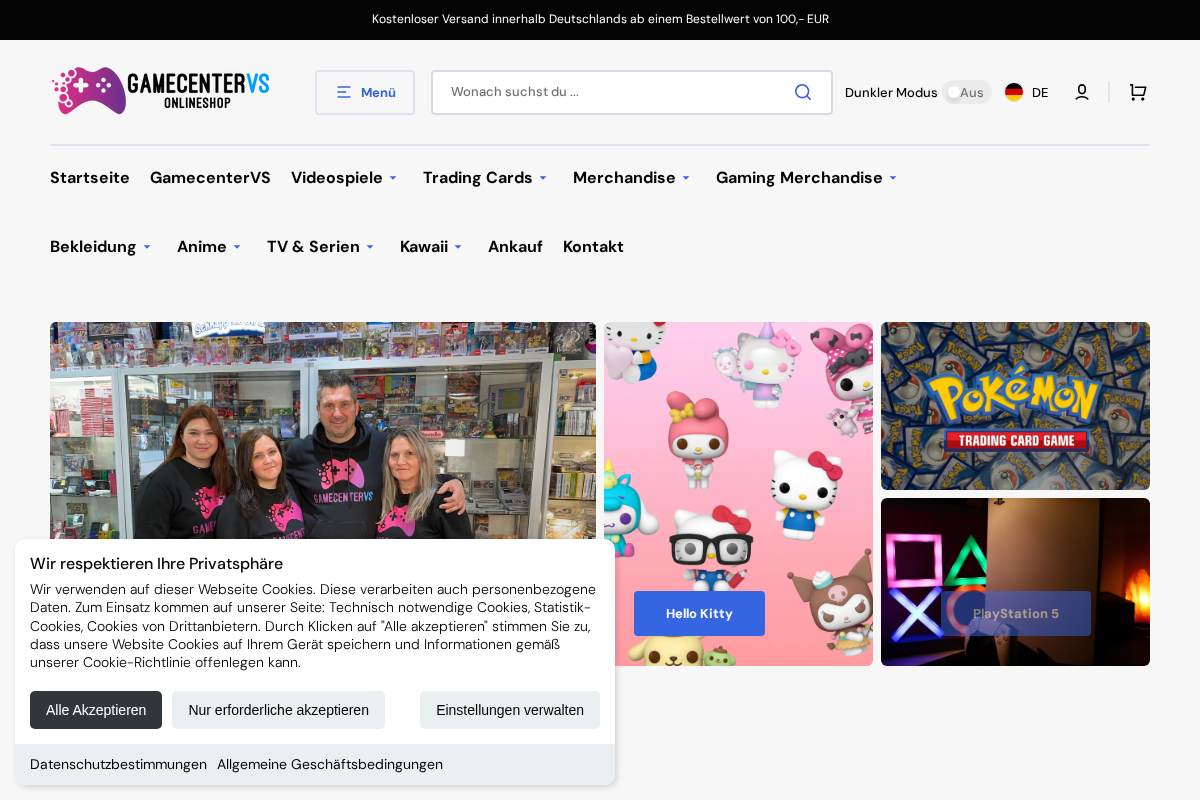 Gamecentervs homepage screenshot