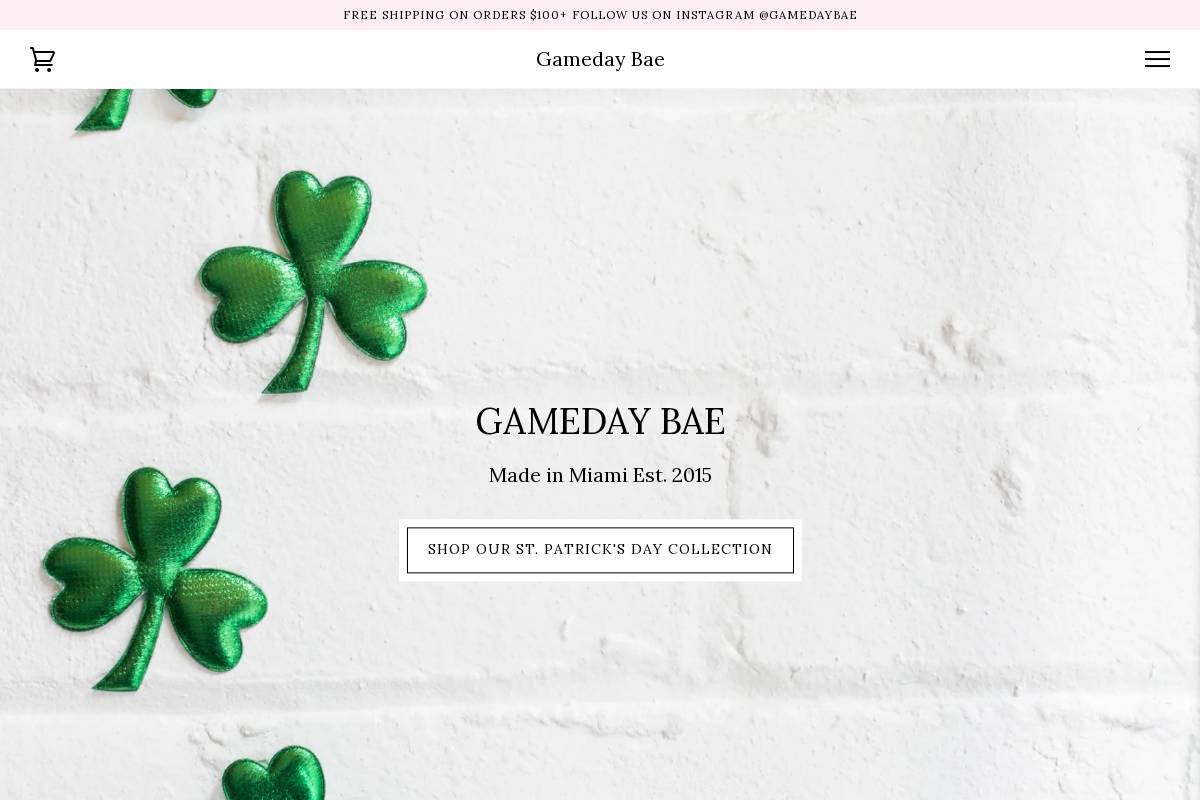 gamedaybae.com homepage screenshot