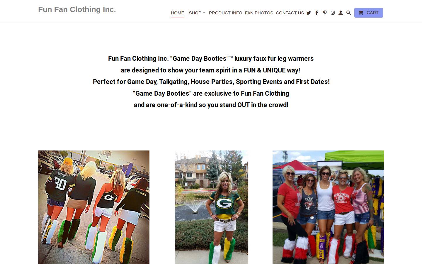 gamedaybooties.com homepage screenshot