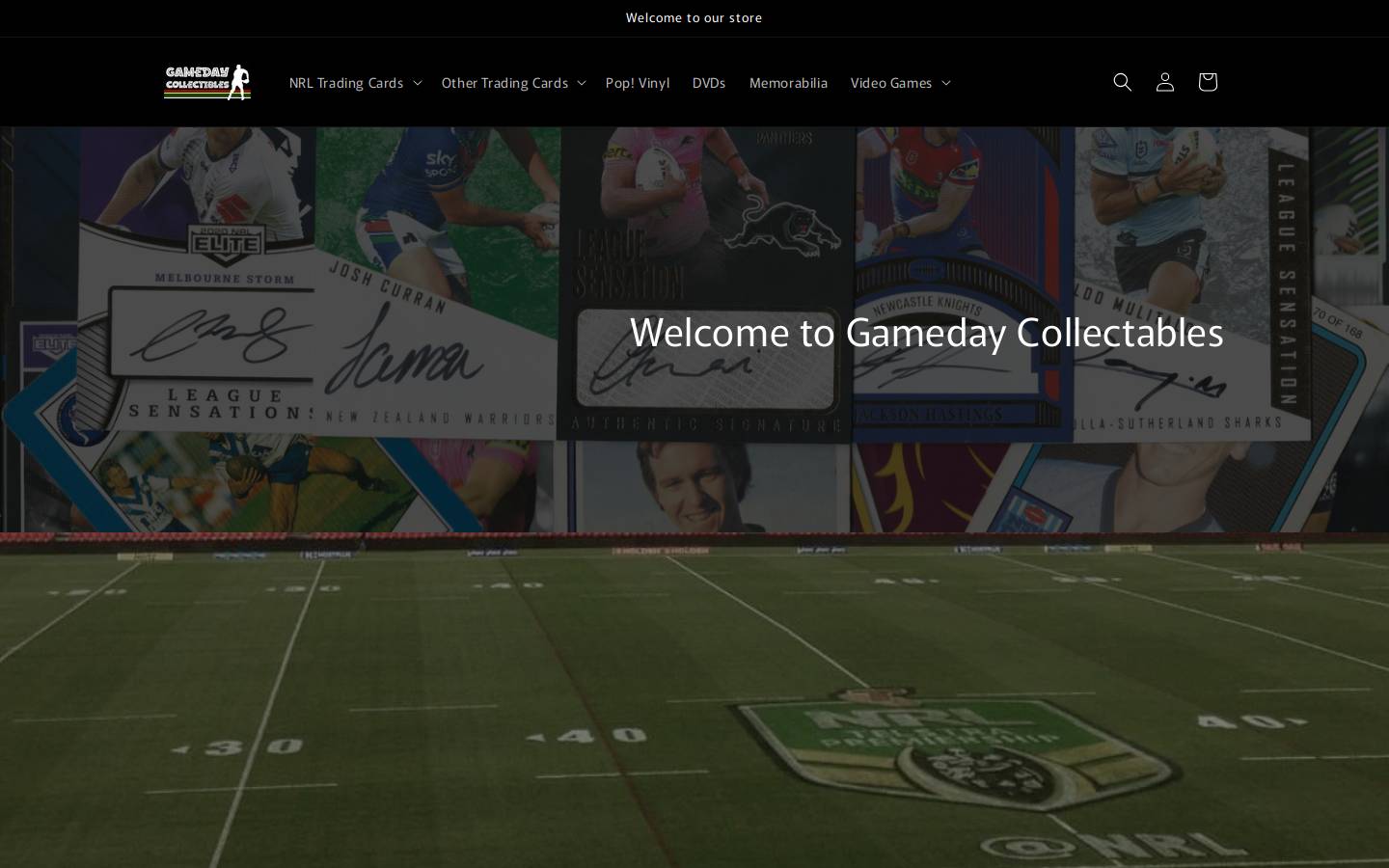 gamedaycollectables.com homepage screenshot