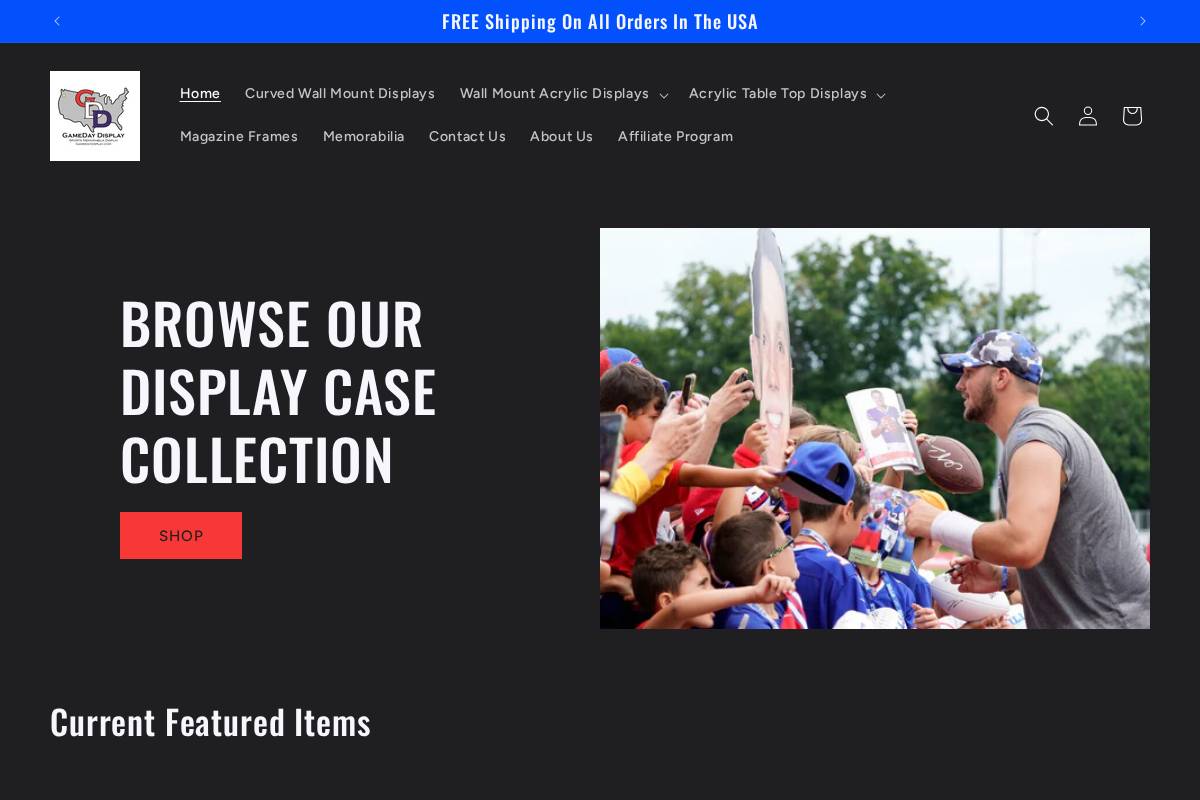 gamedaydisplay.com homepage screenshot