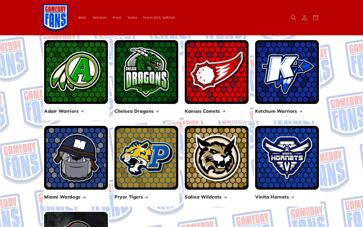 gamedayfans.com homepage screenshot