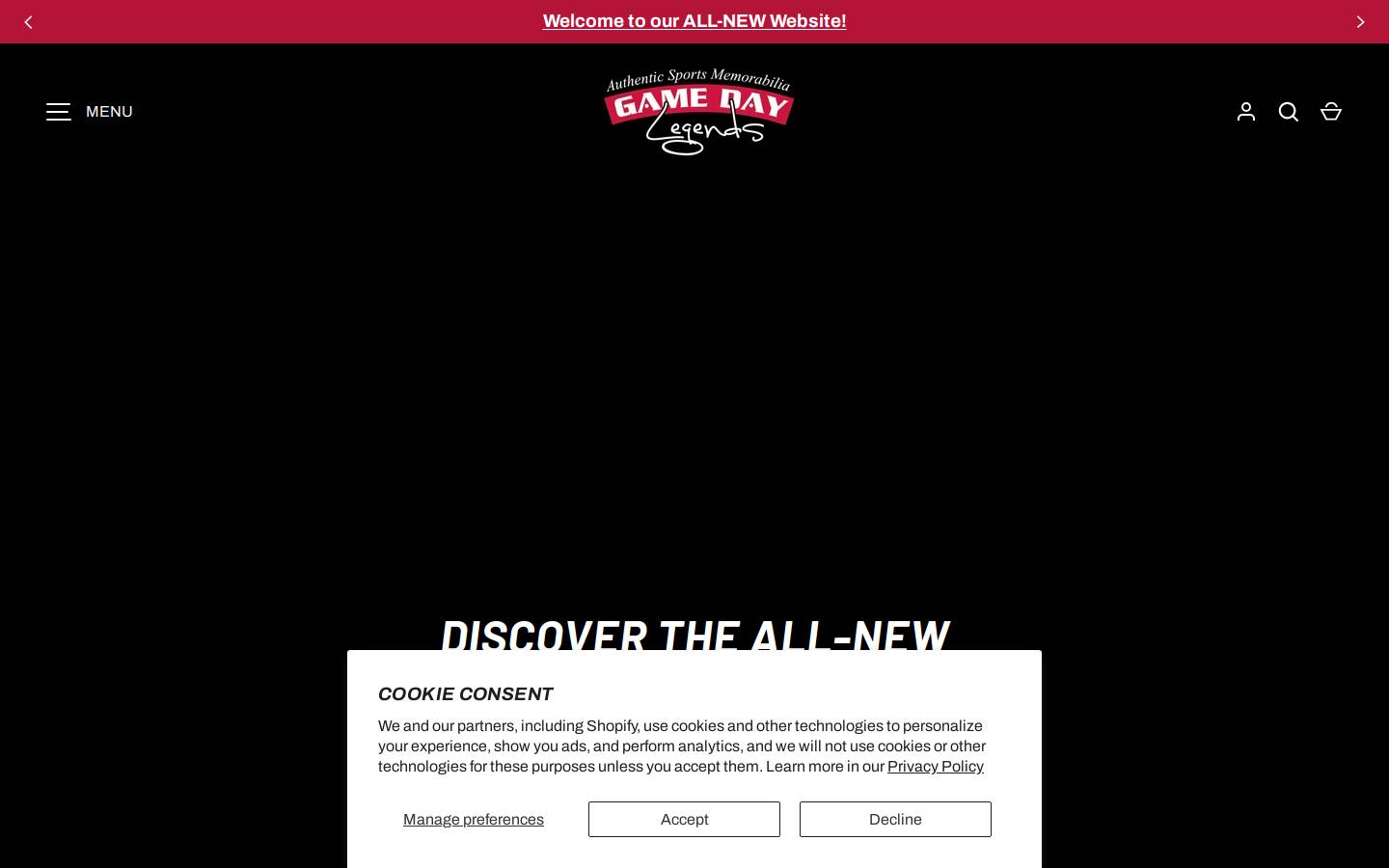 Game Day Legends homepage screenshot