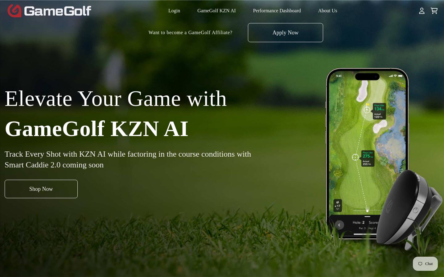 Gamegolf homepage screenshot