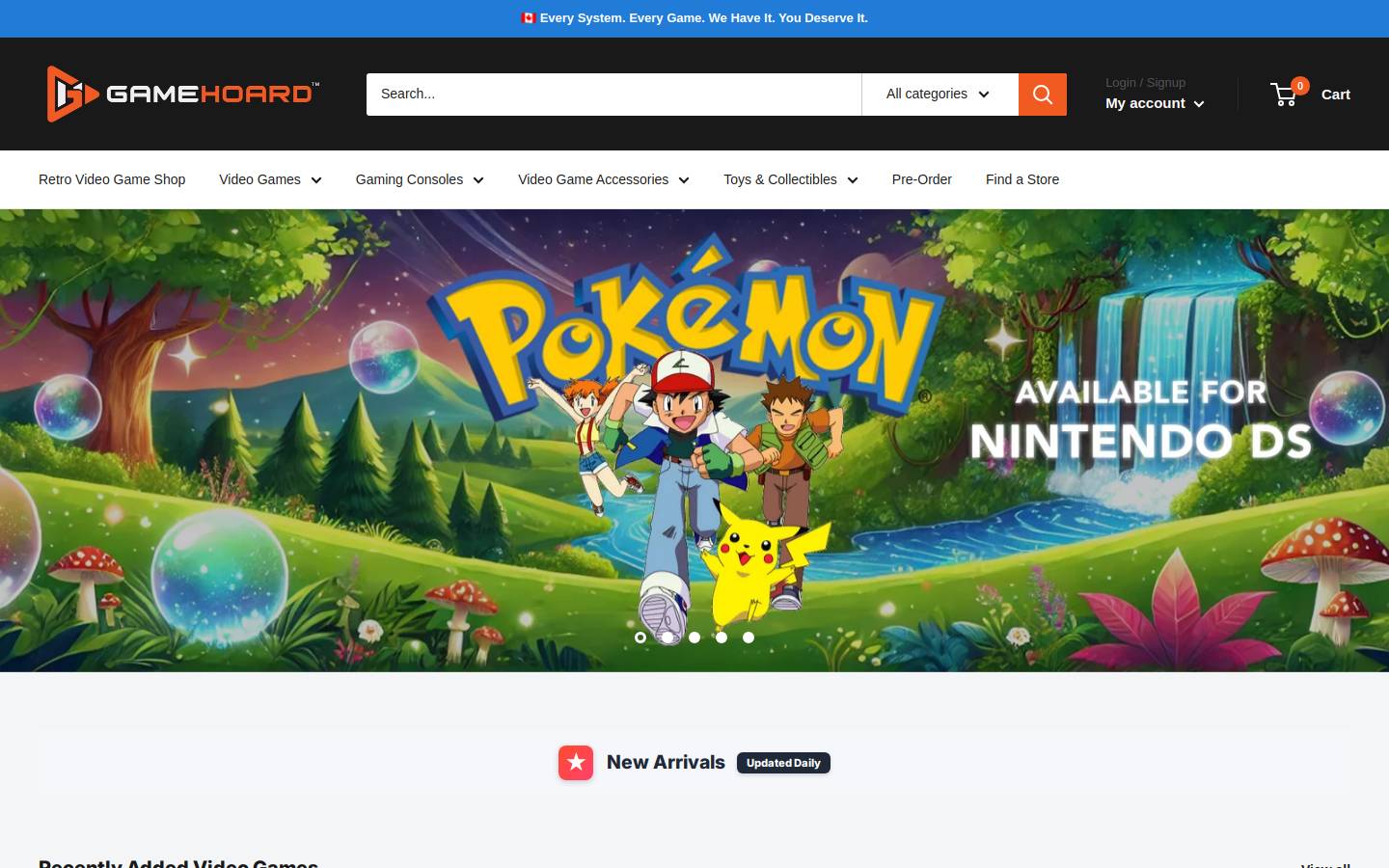 gamehoard.com homepage screenshot