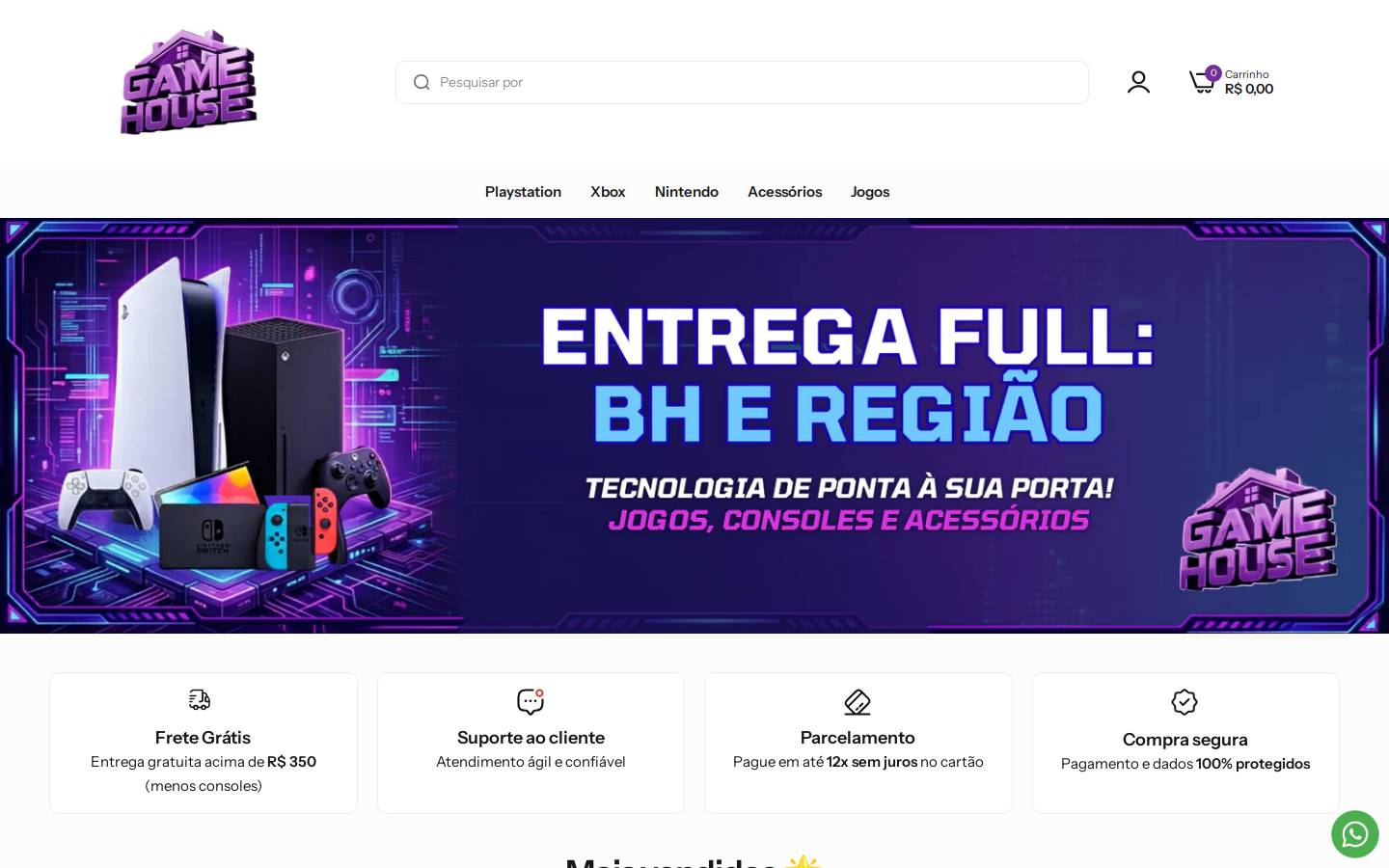 gamehousebh.com.br homepage screenshot