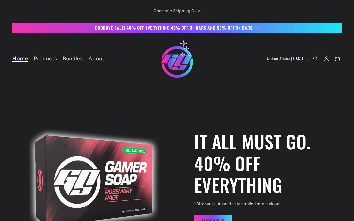 Gamersoap homepage screenshot