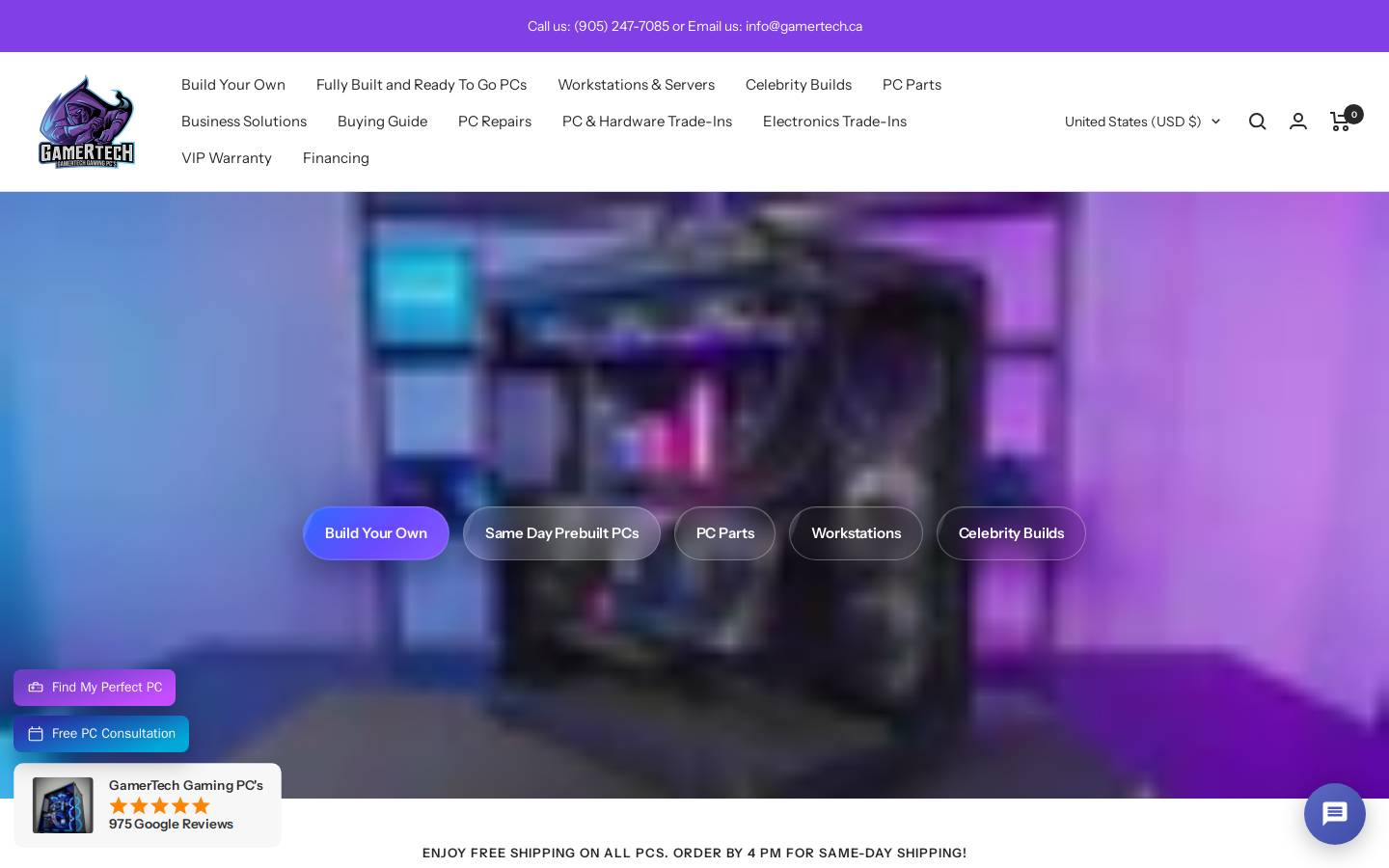 gamertechusa.com homepage screenshot
