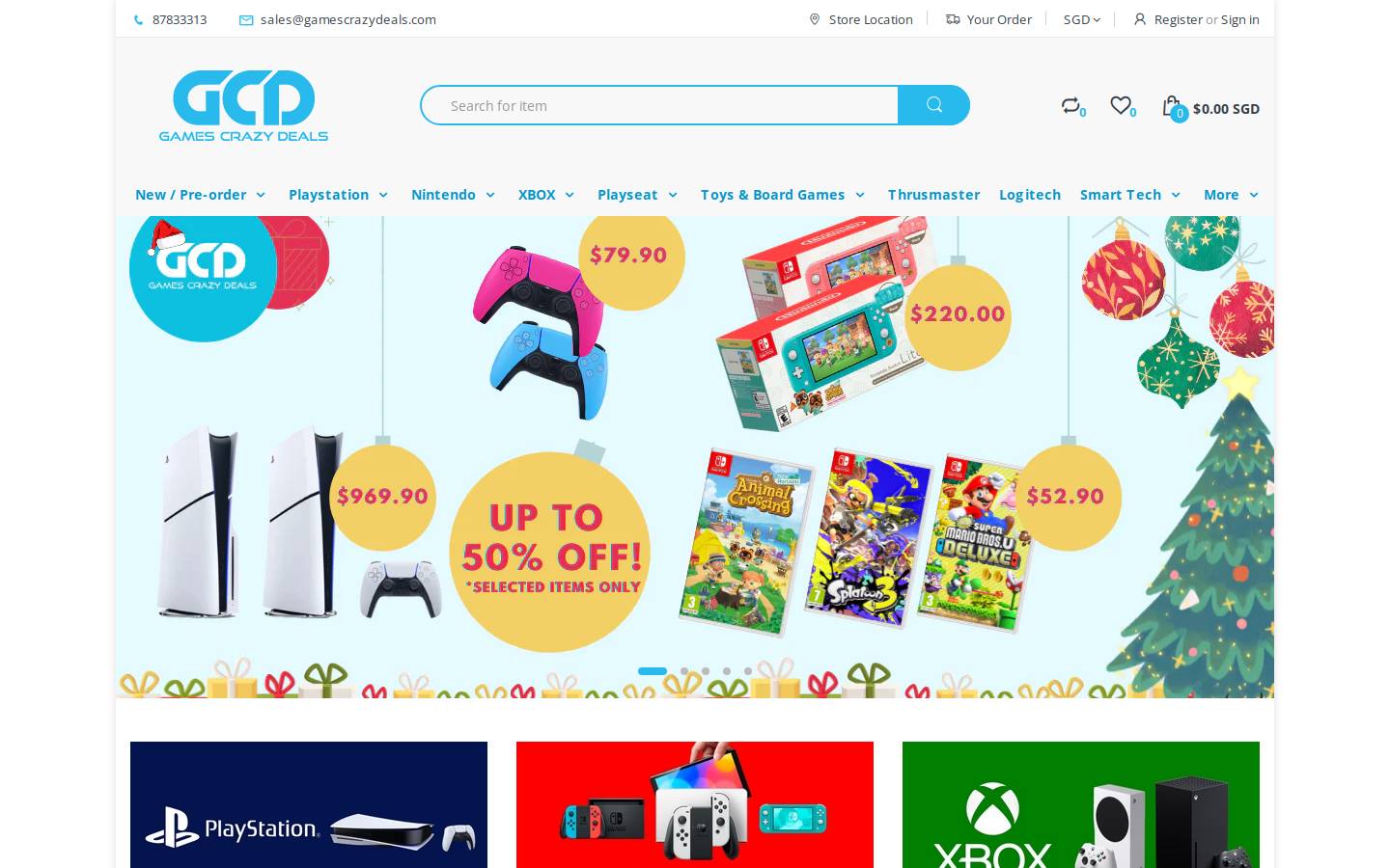 gamescrazydeals.sg homepage screenshot