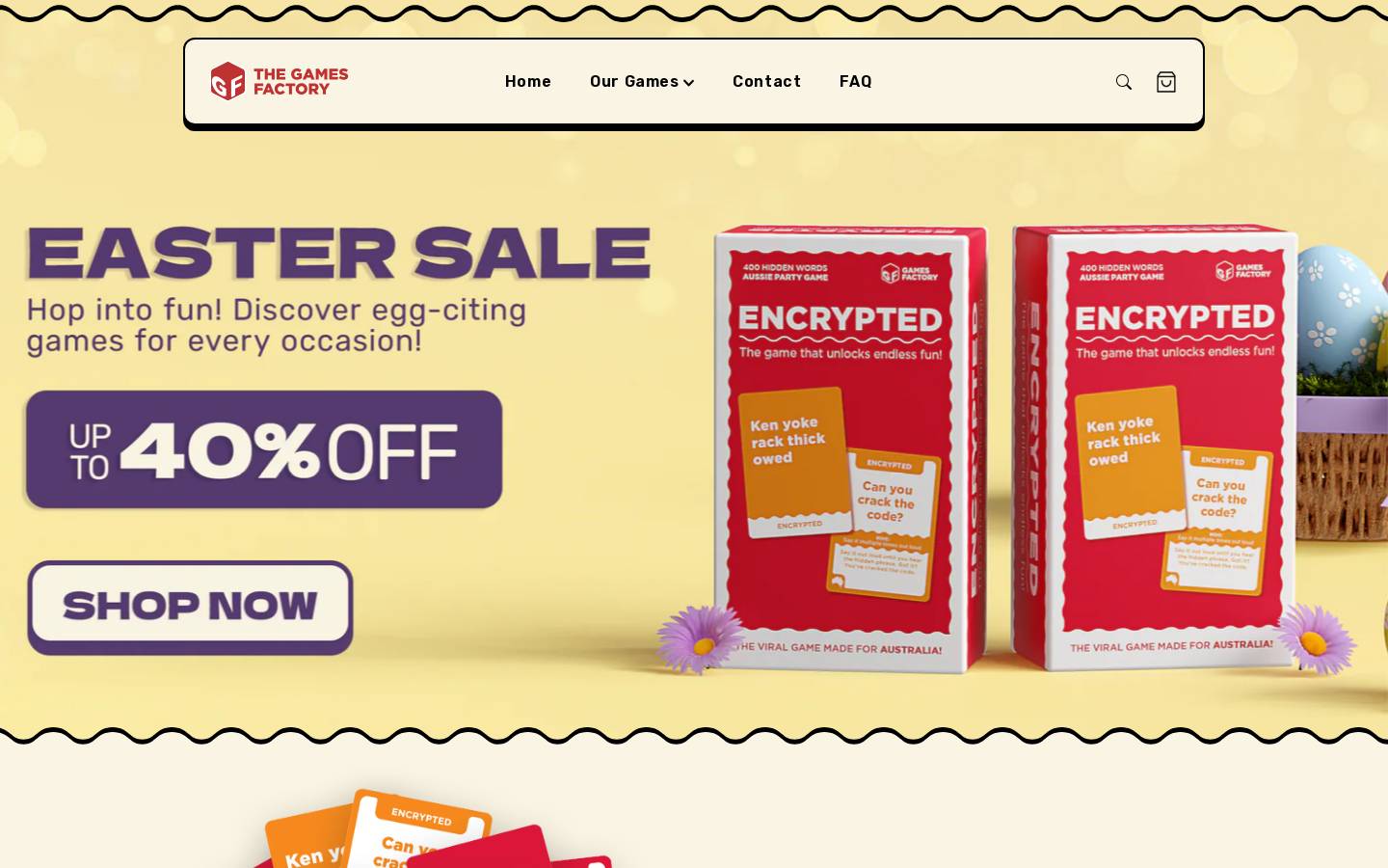gamesfactory.com.au homepage screenshot
