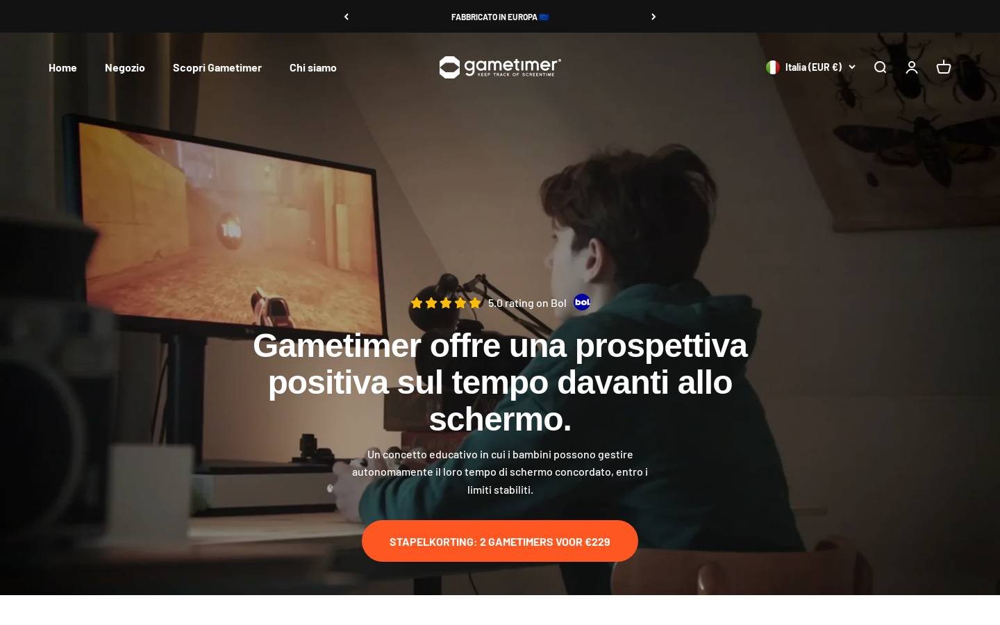 Gametimer homepage screenshot