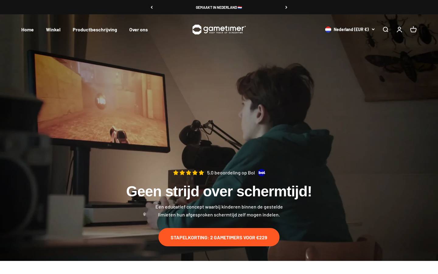 Gametimer homepage screenshot