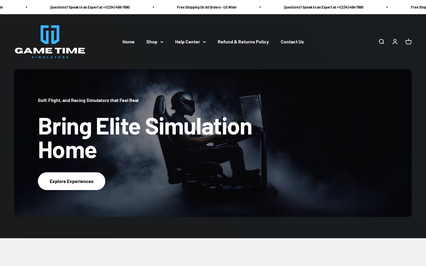 gametimesimulators.com homepage screenshot