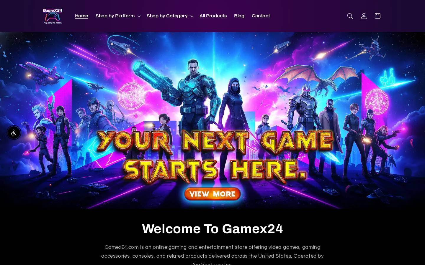 gamex24.com homepage screenshot
