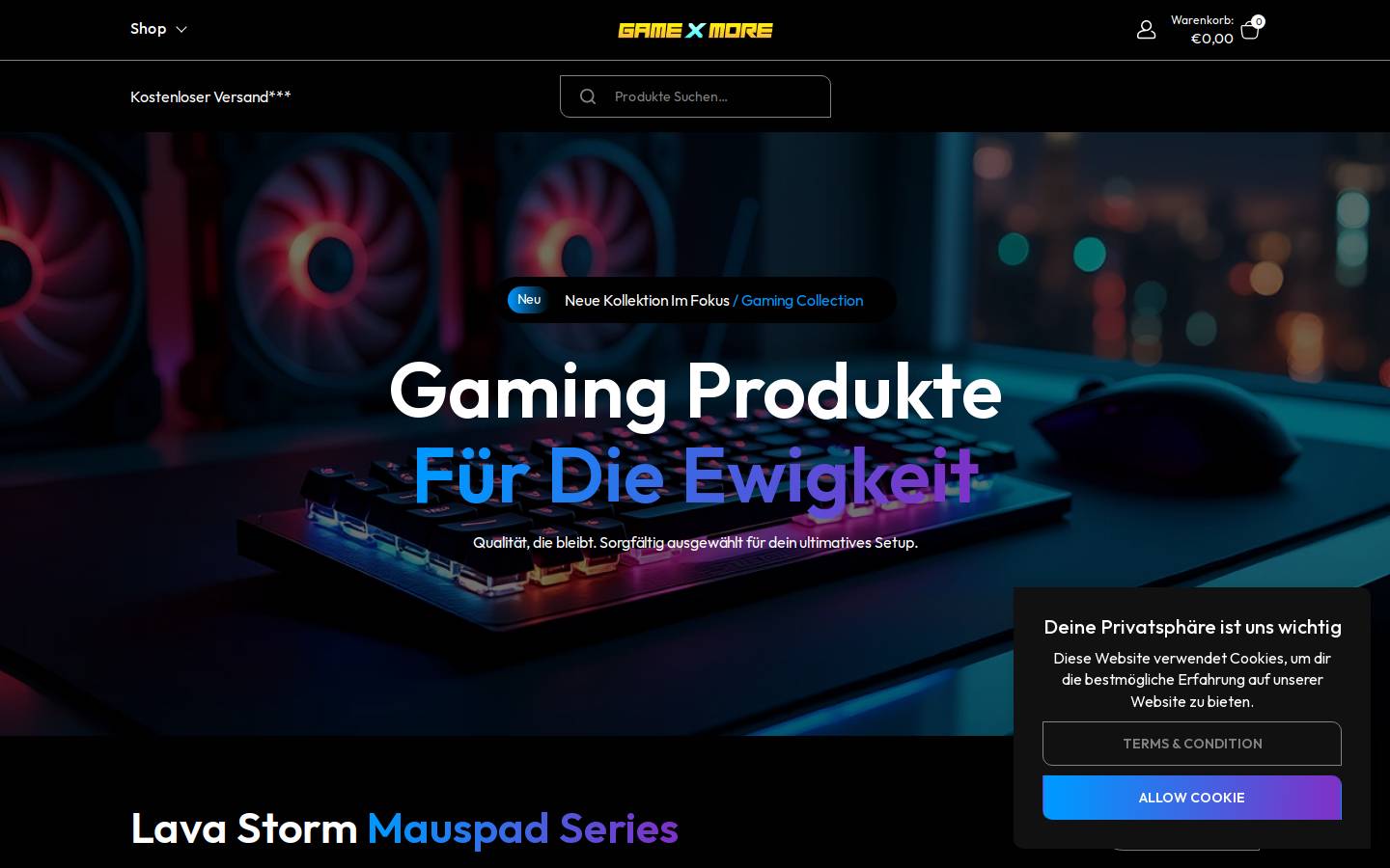 gamexmore.com homepage screenshot